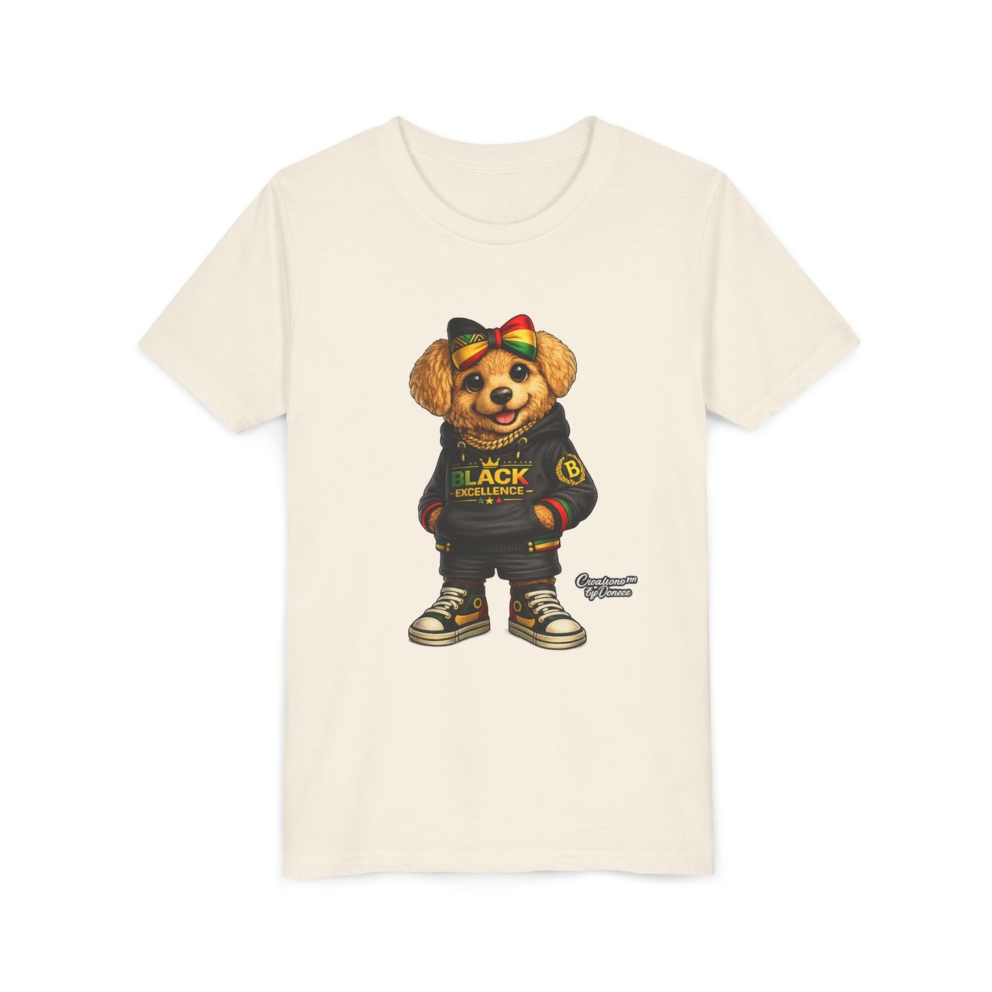 Youth Tee — Rasta Teddy "Black Excellence" Graphic Shirt