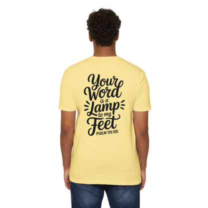 Bible Verse T-Shirt — "Your Word Is a Lamp to My Feet" (Psalm 119:105)