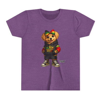 Youth Tee — Black History Queen Bear Graphic T-Shirt