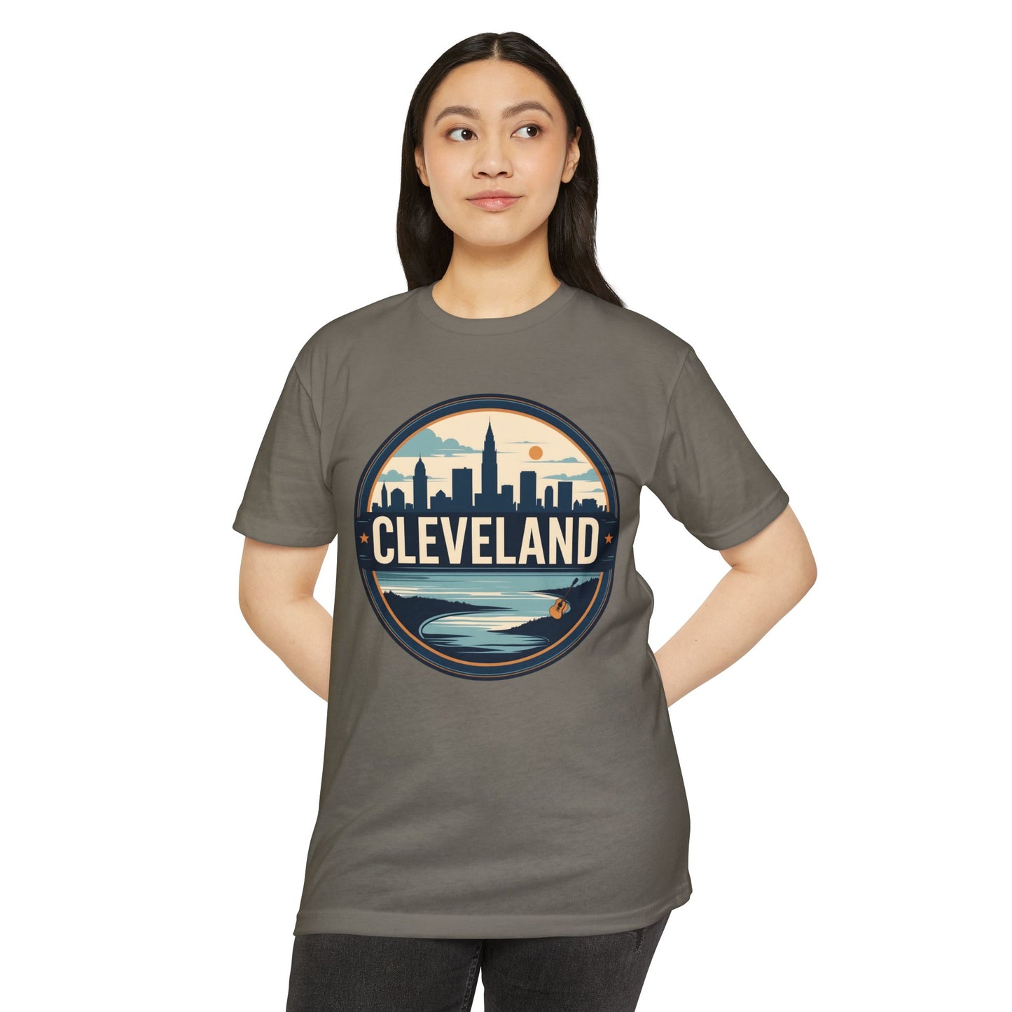 Cleveland Skyline T-Shirt — Retro Waterfront City Graphic