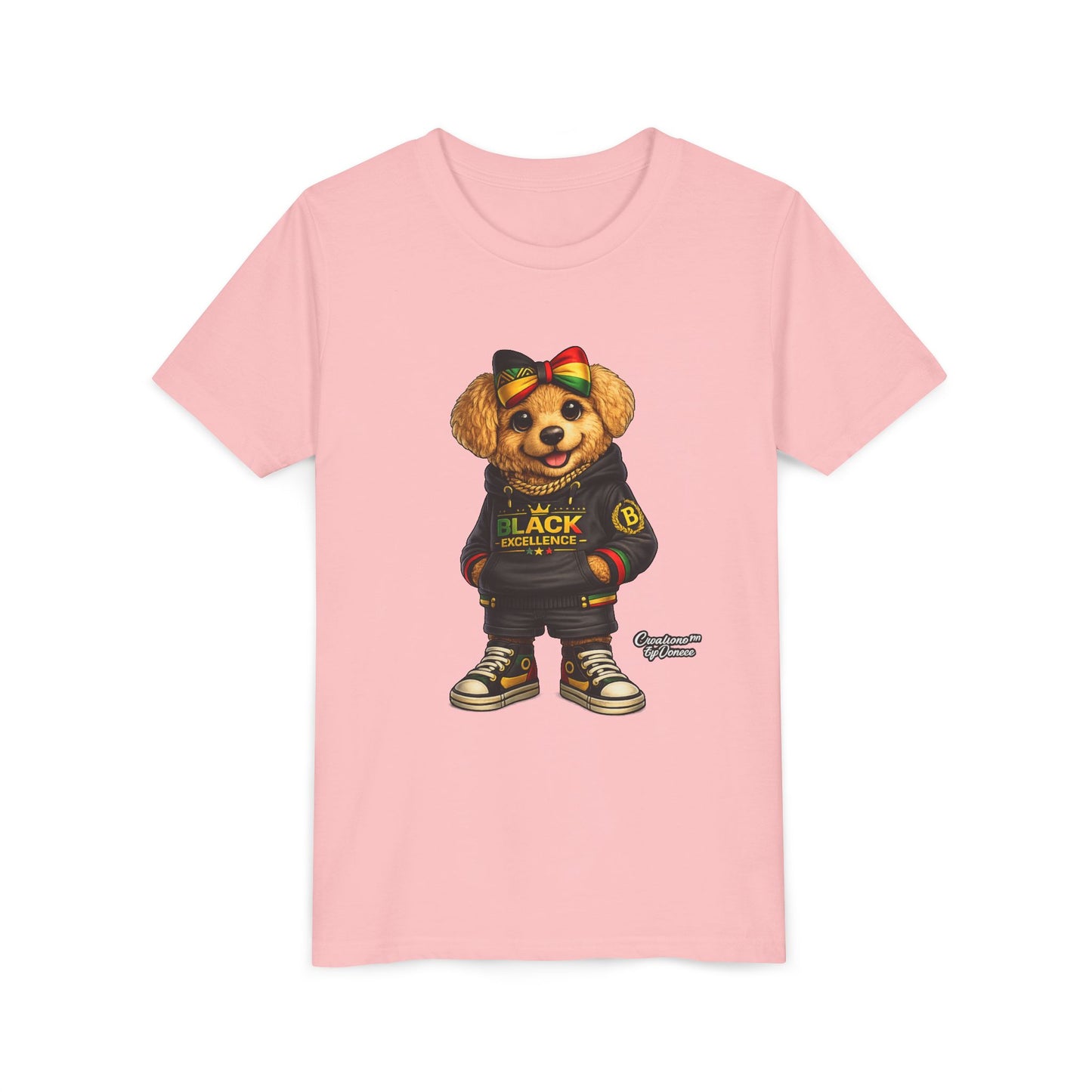 Youth Tee — Rasta Teddy "Black Excellence" Graphic Shirt