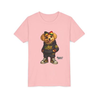 Youth Tee — Rasta Teddy "Black Excellence" Graphic Shirt