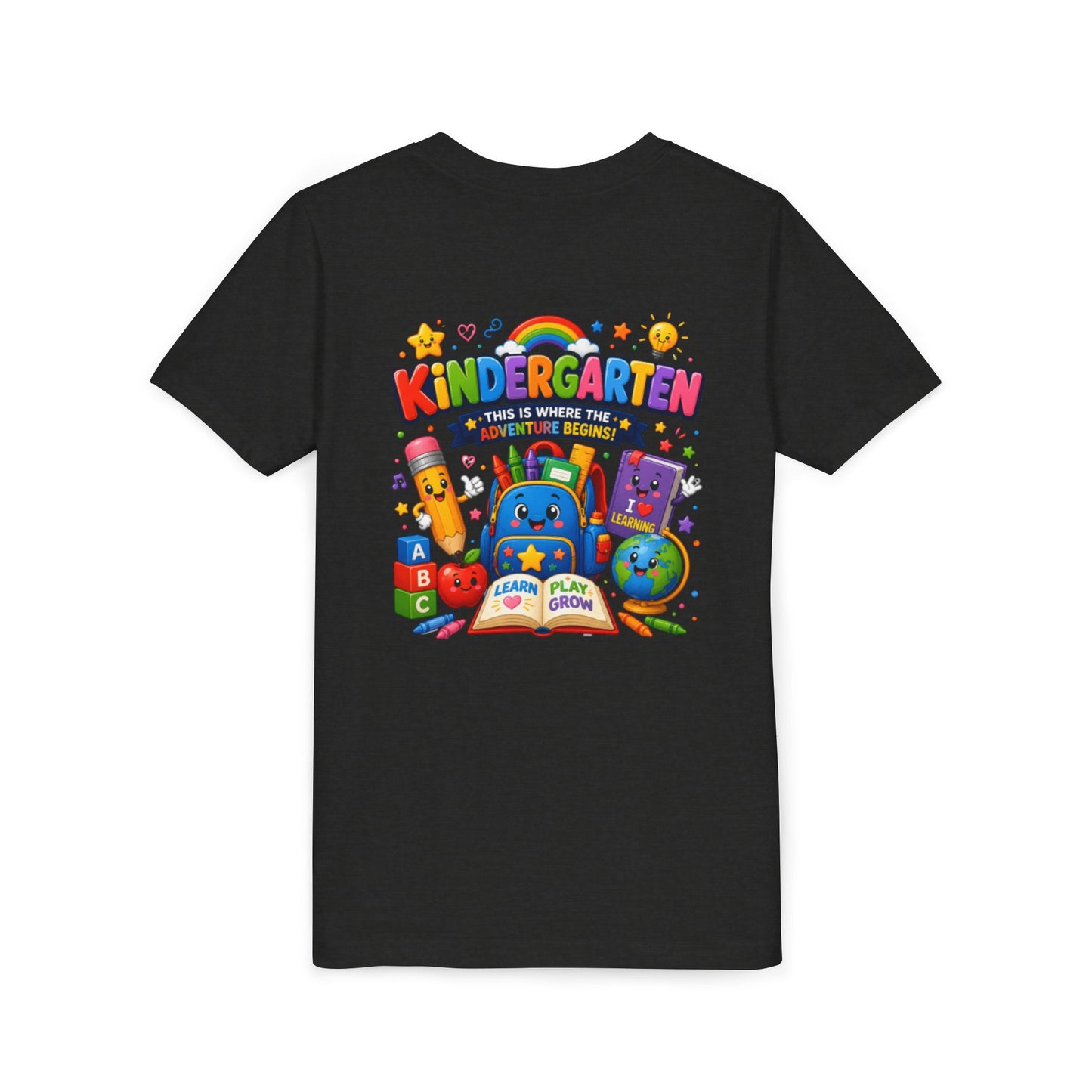 Kindergarten Kids T‑Shirt — 'Kindergarten: This Is Where the Fun Begins' Colorful Back-to-School Tee