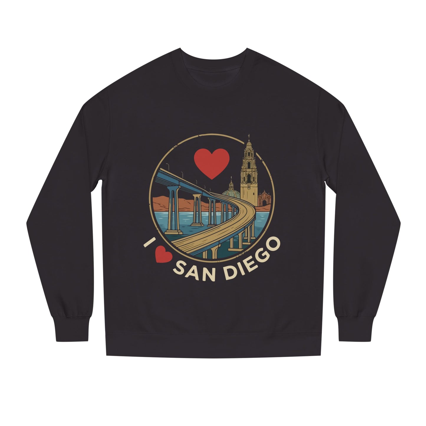 I Heart San Diego Sweatshirt — Balboa Park & Coronado Bridge Crewneck