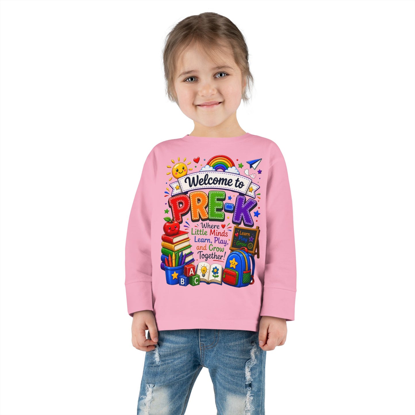 Welcome to Pre-K Toddler Long Sleeve Tee — Cute Back-to-School Preschool Shirt