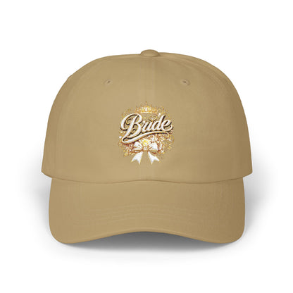 Bride Floral Script Dad Cap — Bridal Party Bachelorette Baseball Hat
