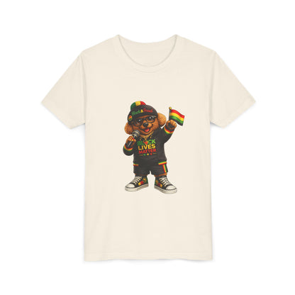 Youth Tee — Kid Bear Black Lives Matter Rasta Flag Shirt