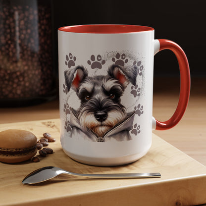 Schnauzer Paw Print Accent Coffee Mug (11/15oz)