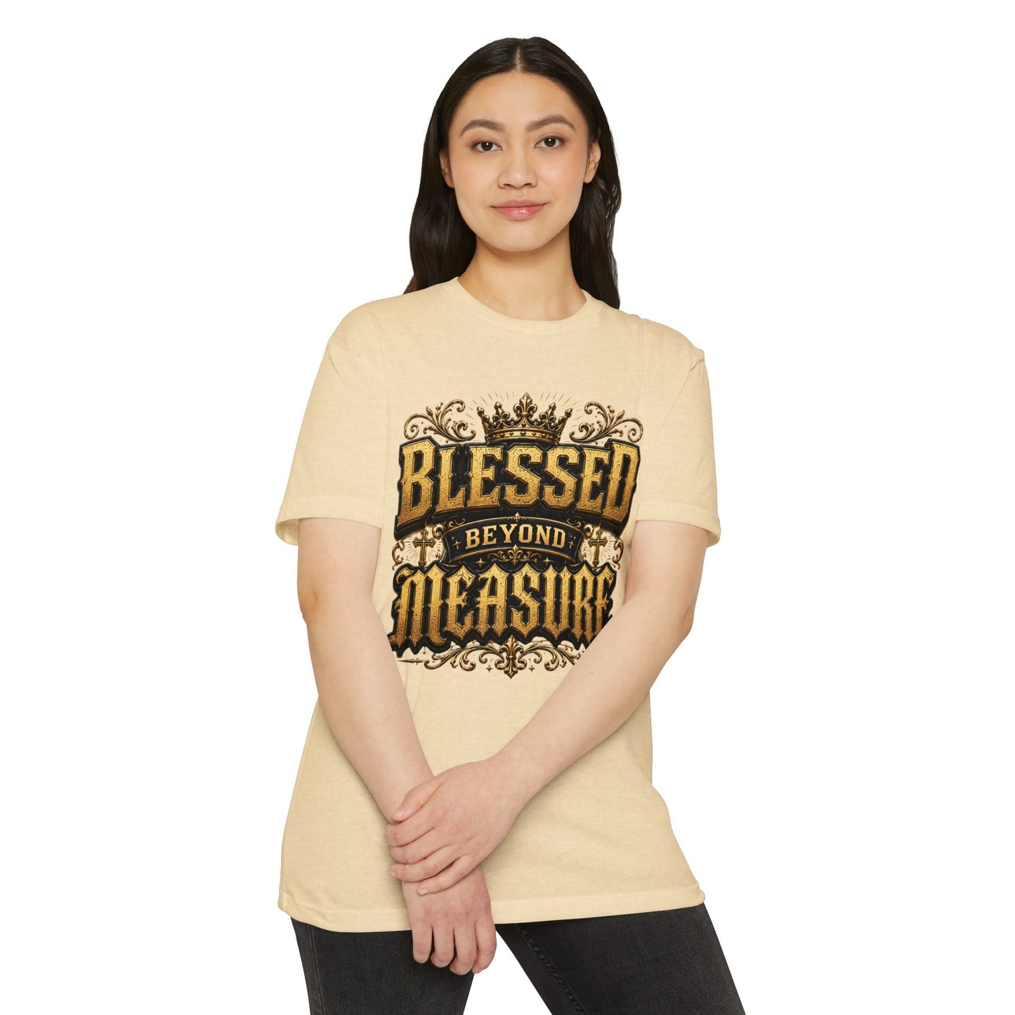 Blessed Beyond Measure T-Shirt — Vintage Gold Faith Tee