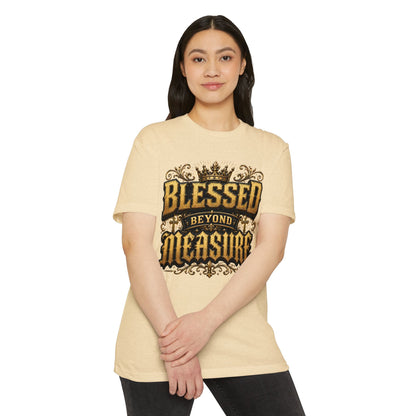 Blessed Beyond Measure T-Shirt — Vintage Gold Faith Tee