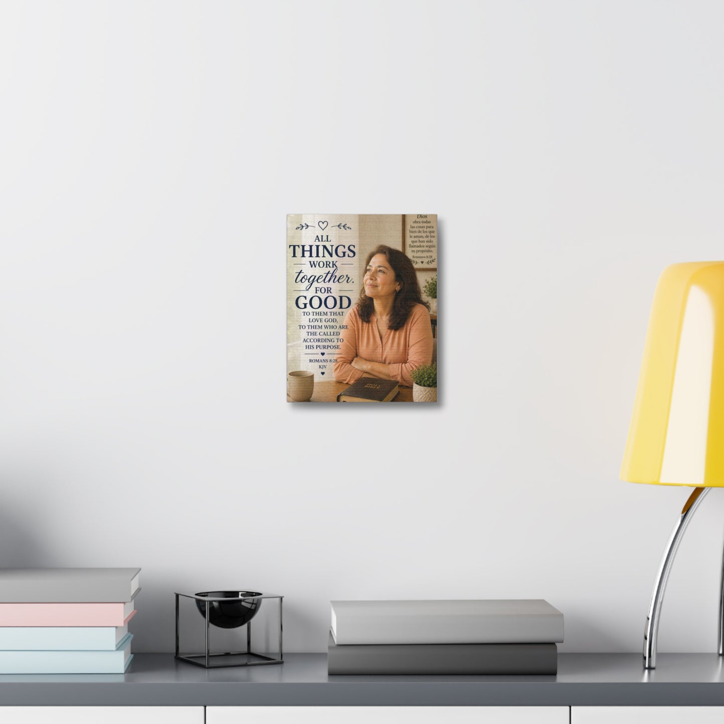All Things Work Together for Good Canvas Wall Art — Romans 8:28 Christian Faith Print