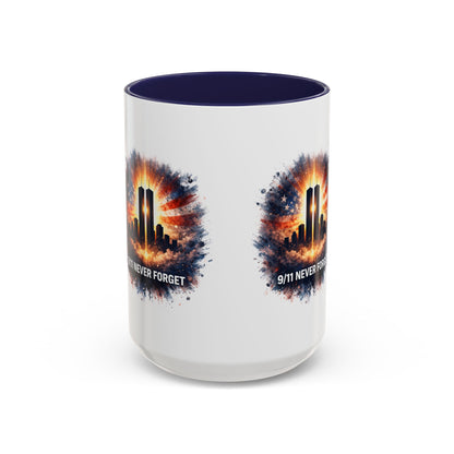 9/11 Never Forget Coffee Mug - Memorial Tribute Accent Mug (11/15oz)