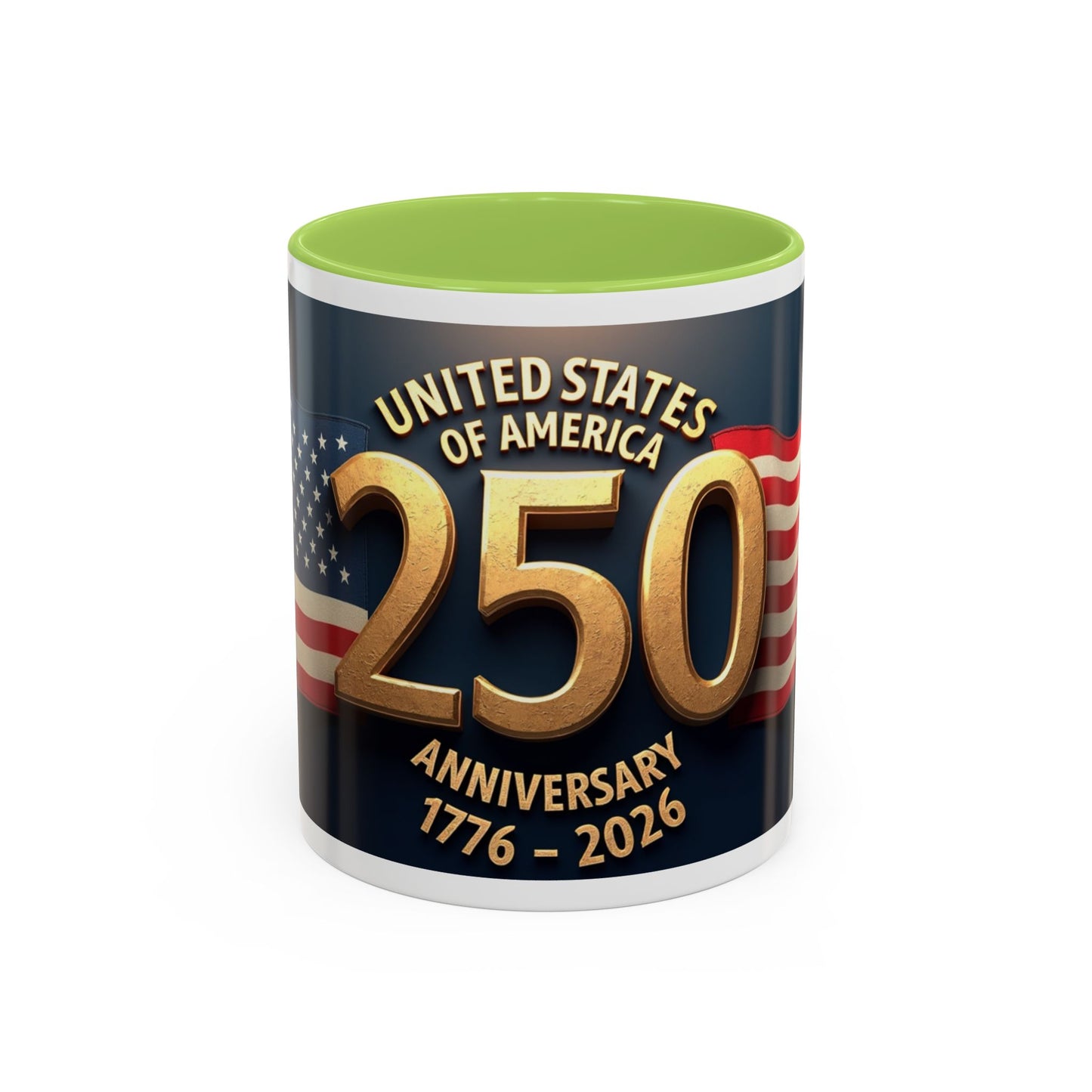 250th Anniversary Coffee Mug — United States of America 1776–2026 Patriotic Accent Mug