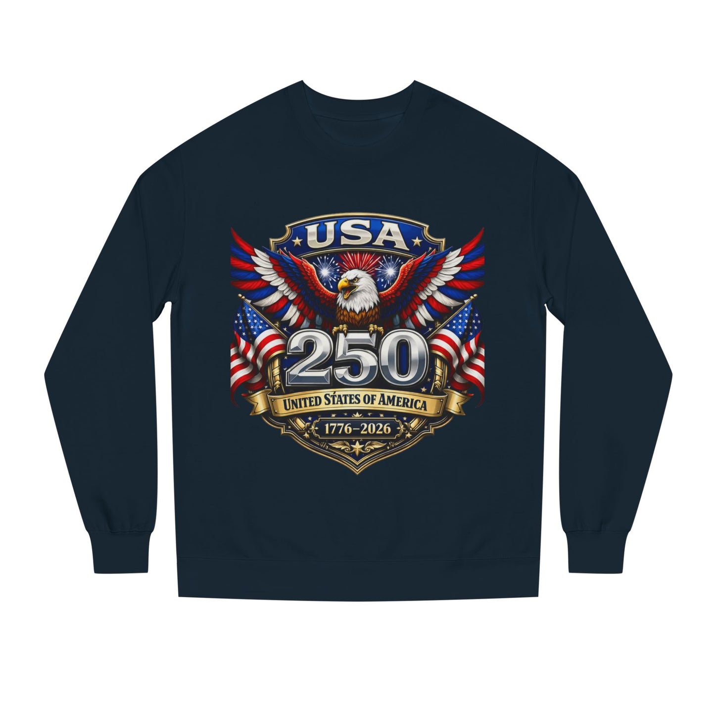USA 250th Anniversary Sweatshirt — Patriotic Eagle 1776–2026 Crewneck