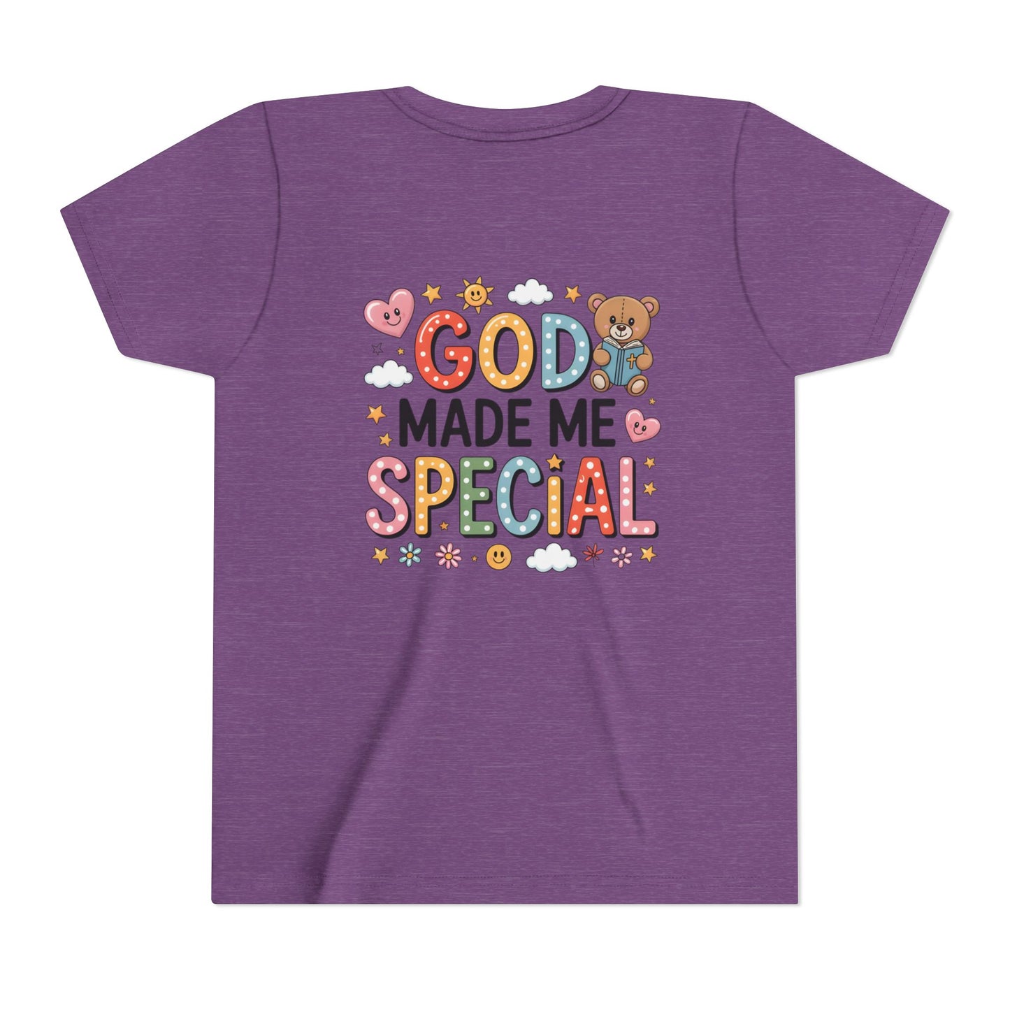 Youth Tee — "God Made Me Special" Cute Christian Kids T-Shirt