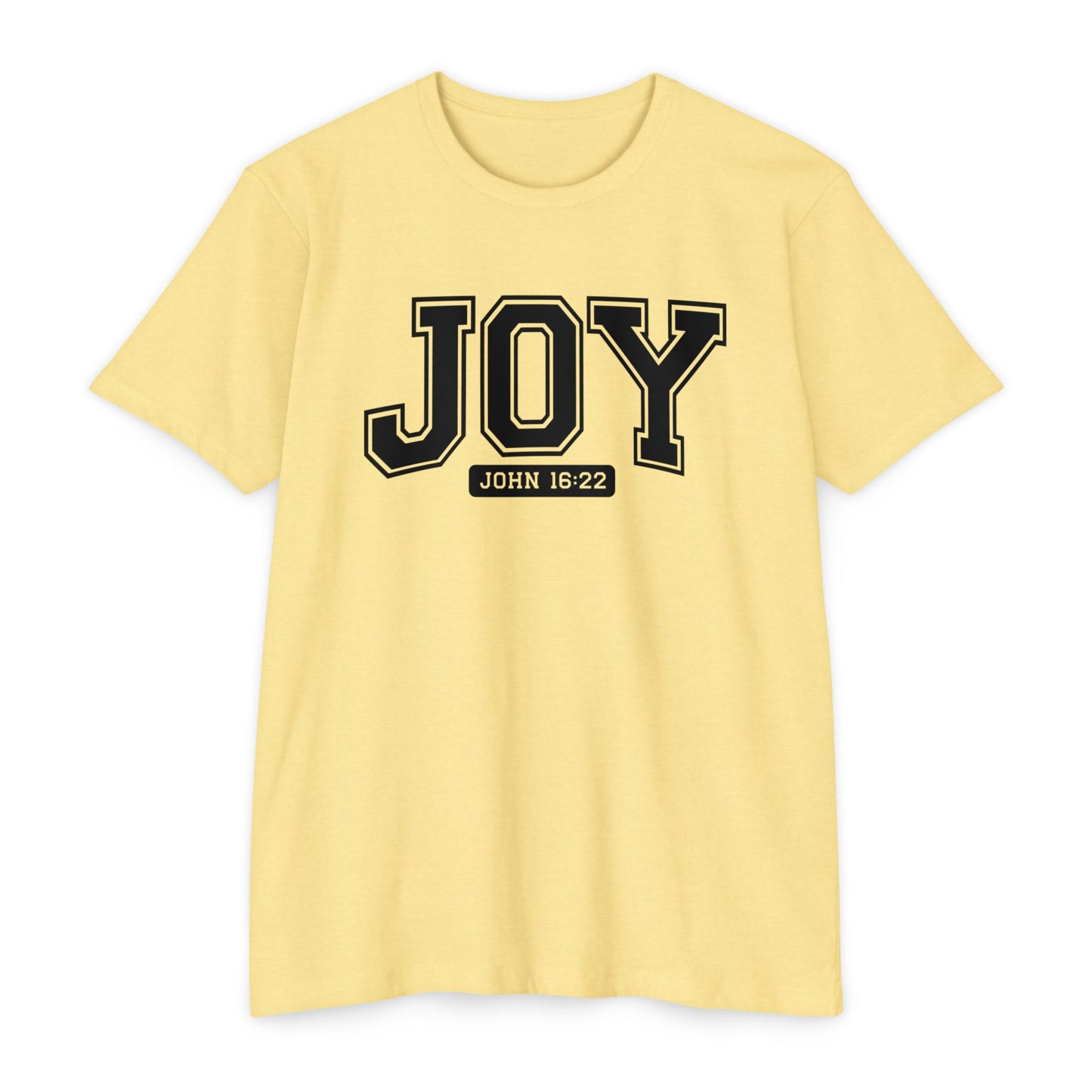 Joy T-Shirt – Christian Scripture John 16:22 College-Style Tee