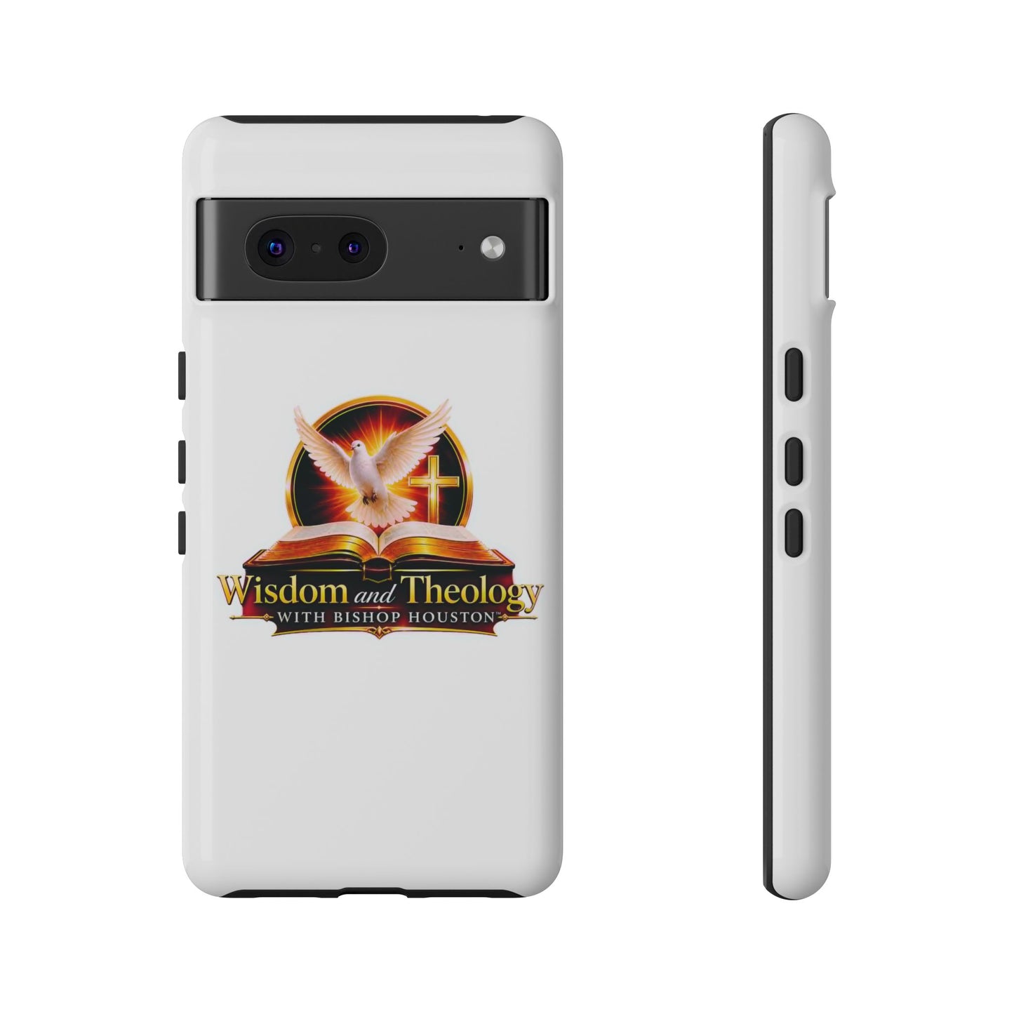 Wisdom and Theology Phone Case — Christian Dove & Cross Protective Tough Case