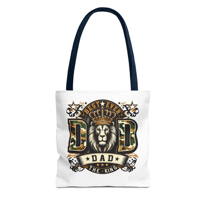 Best Ever Dad Tote Bag — 'Dad the King' Lion Crown Design, Father's Day Gift