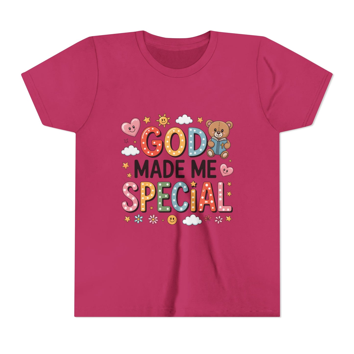 Youth Tee — "God Made Me Special" Cute Christian Kids T-Shirt