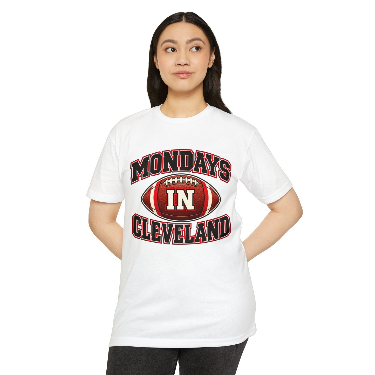 Mondays in Cleveland Football T-Shirt