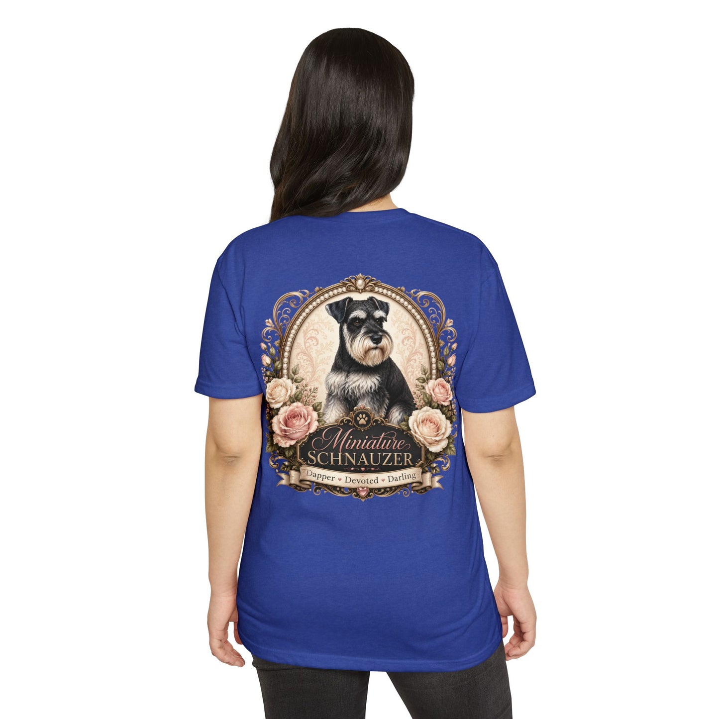 Miniature Schnauzer Floral Portrait T-Shirt