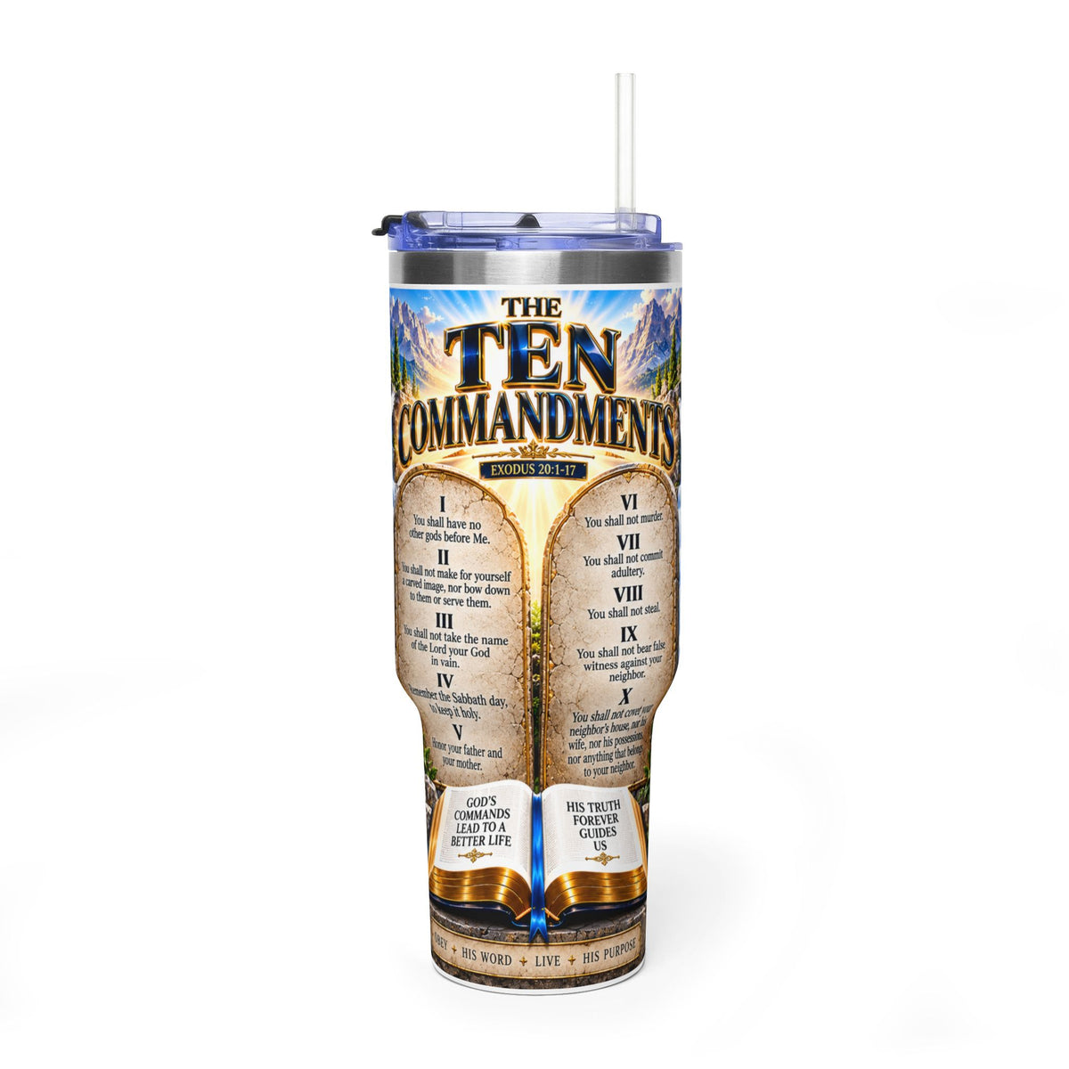 The Ten Commandments 40oz Vacuum Tumbler