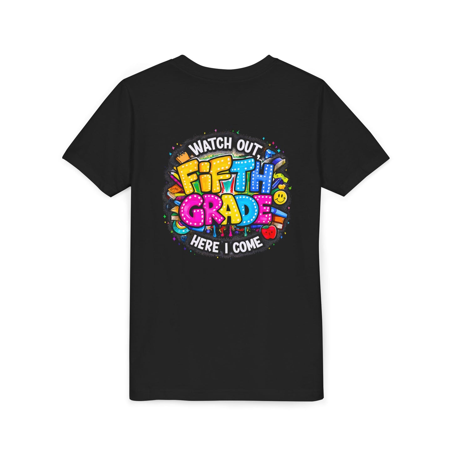 Fifth Grade T‑Shirt for Kids - "Watch Out Fifth Grade Here I Come" Back-to-School Tee