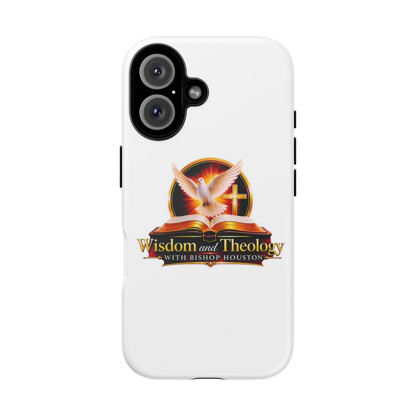 Wisdom and Theology Phone Case — Christian Dove & Cross Protective Tough Case