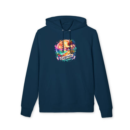 California Sunset Hoodie — Colorful Golden Gate Palm Beach Graphic