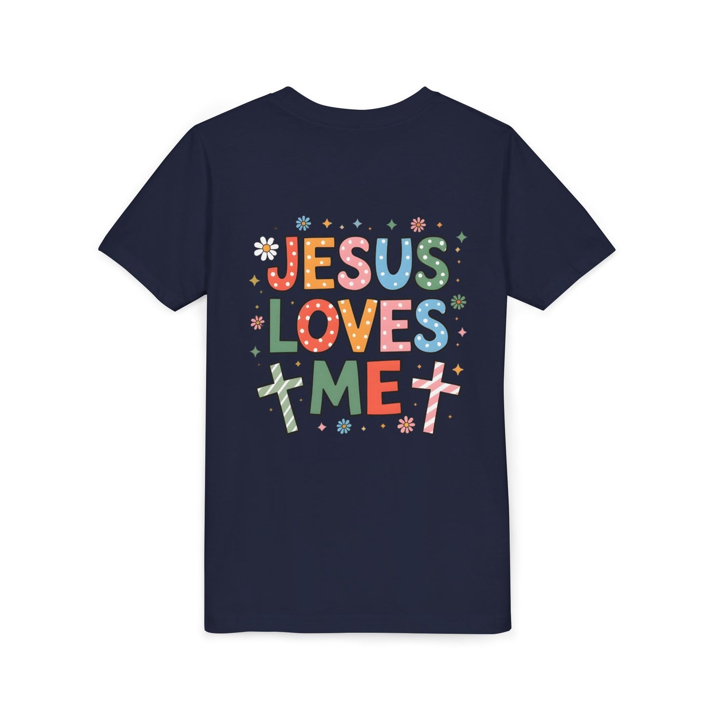 Youth Tee — "Jesus Loves Me" Colorful Christian Kids T-Shirt