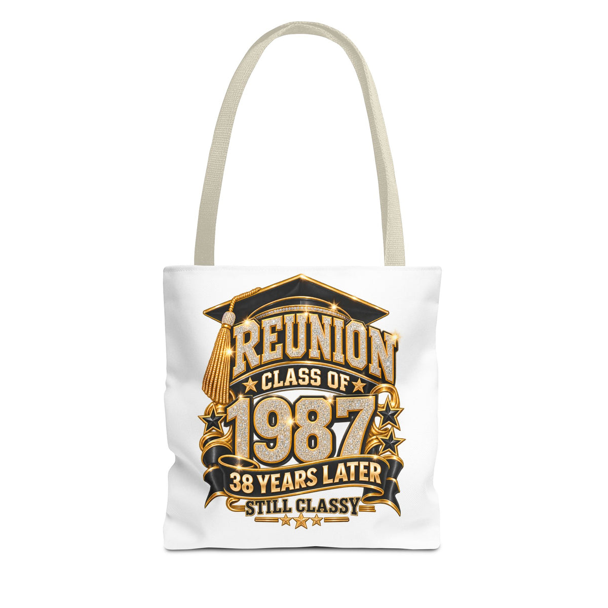 1987 Class Reunion Tote Bag — "Reunion Class of 1987: 38 Years Later Still Classy"