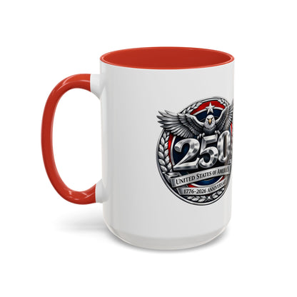 250th USA Bicentennial Eagle Coffee Mug — 1776–2026 Anniversary Accent Mug
