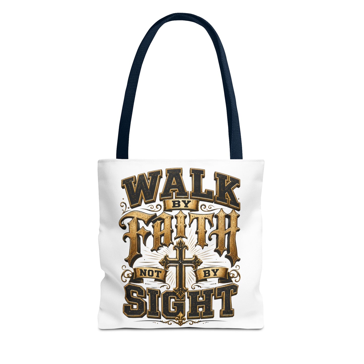 Walk by Faith Tote Bag — Christian Inspirational Cross Tote