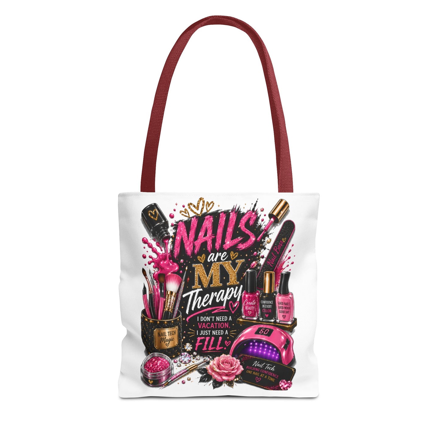 Nails Are My Therapy Tote Bag — Nail Tech Cosmetic Makeup Salon Gift