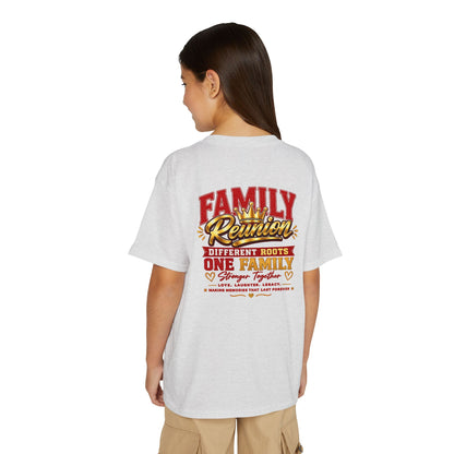 Family Reunion Youth T-Shirt — "Different Roots One Family" Kids Reunion Tee