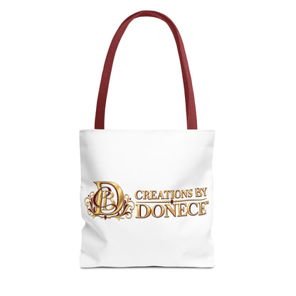 Creations by Donece Logo Tote Bag - Branded All-Over Print Canvas Tote