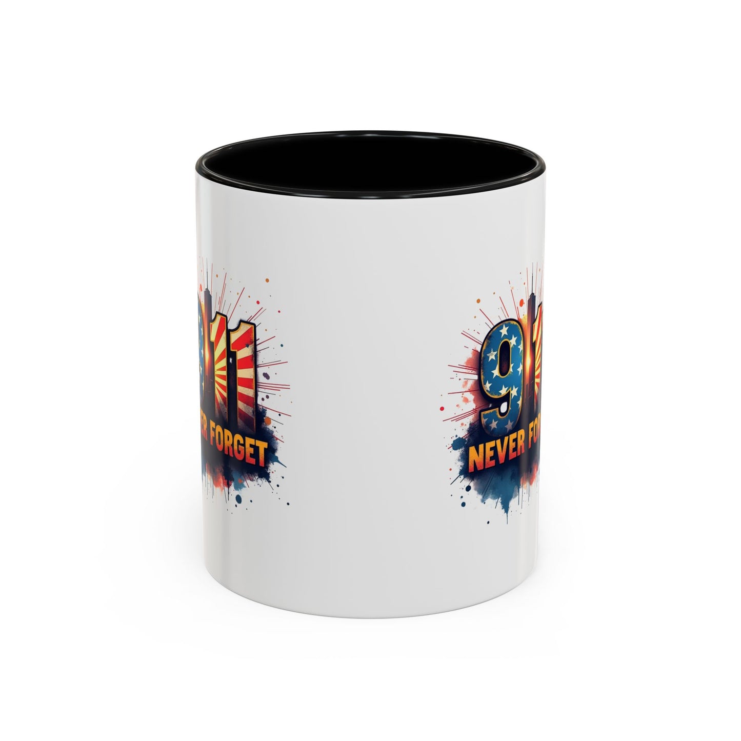 9/11 Never Forget Coffee Mug — Patriotic Memorial Accent Mug