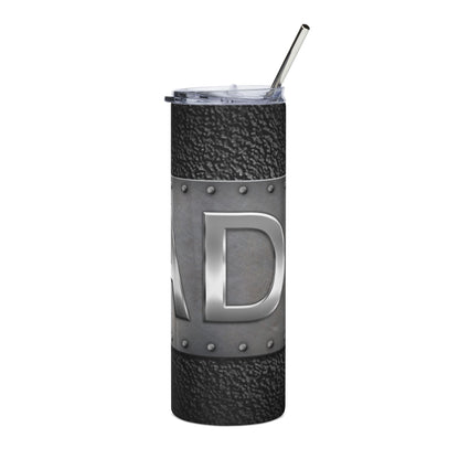 Steel Rivet Monogram Tumbler — 20oz Stainless Insulated Cup (Letter A/D)