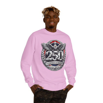250th USA Anniversary Sweatshirt — Eagle Emblem 1776–2026 Commemorative Crewneck
