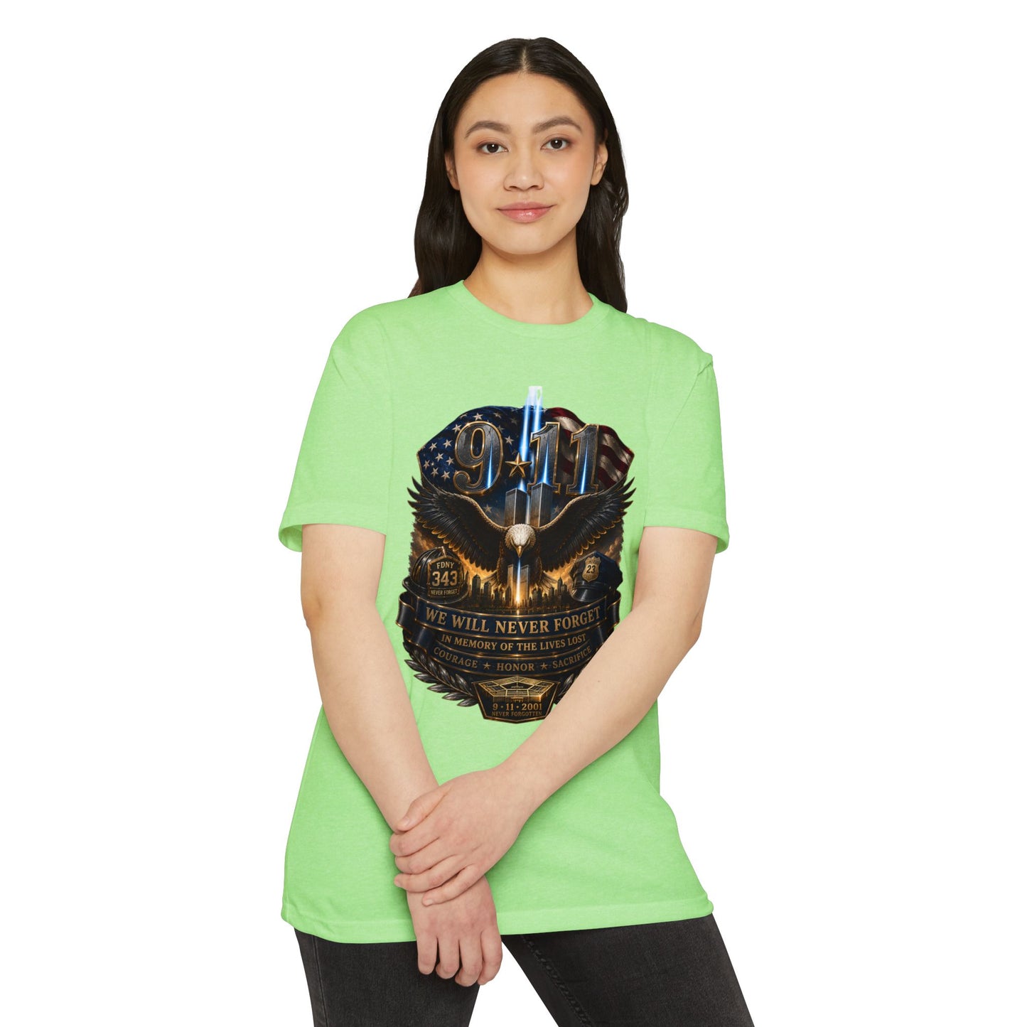 9/11 Remembrance T-Shirt — "We Will Never Forget" Tribute Tee