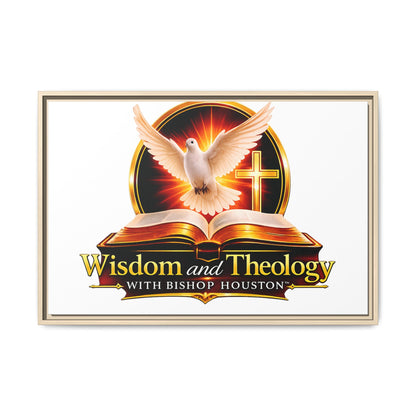 Framed Canvas Print — "Wisdom and Theology" Dove & Bible Wall Art