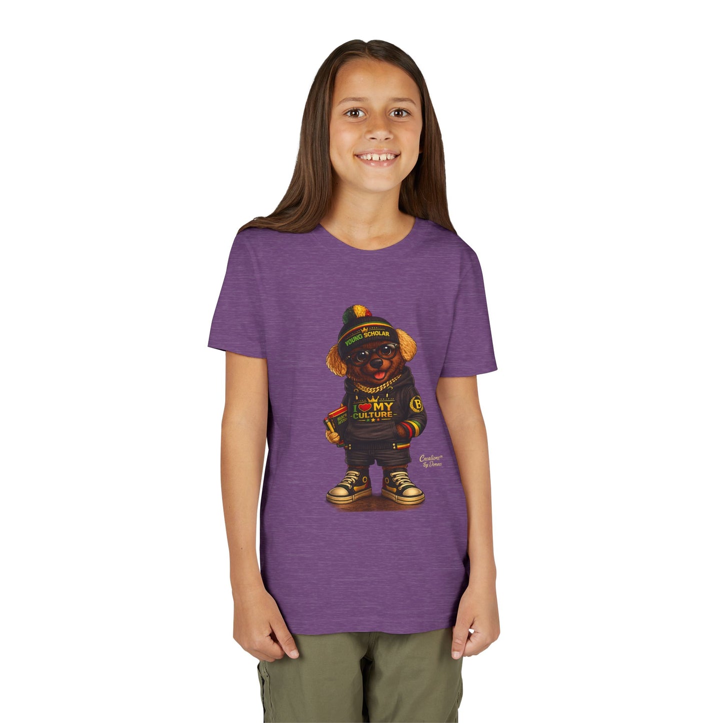 Youth Tee — 'Respect My Culture' Urban Dog Character Graphic