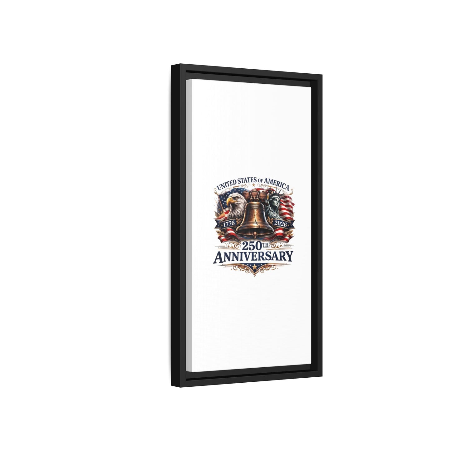 250th Anniversary Framed Canvas - United States of America Patriotic Liberty Bell Print