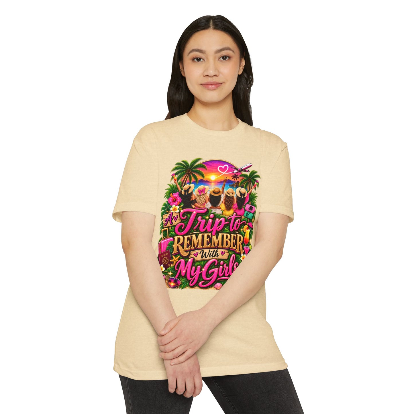 T-Shirt — 'A Trip to Remember With My Girls' Tropical Bachelorette/Besties Tee