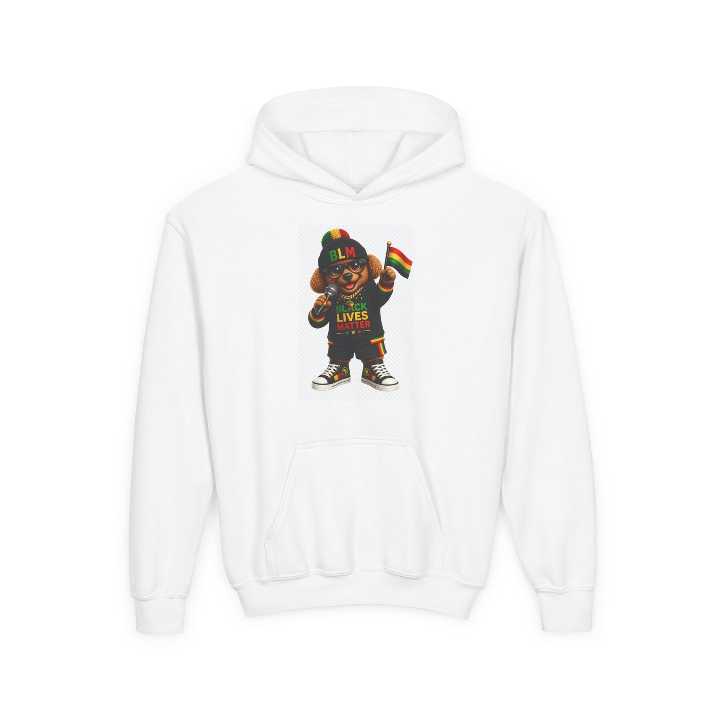Youth Hoodie — Black Lives Matter Rasta Bear Graphic
