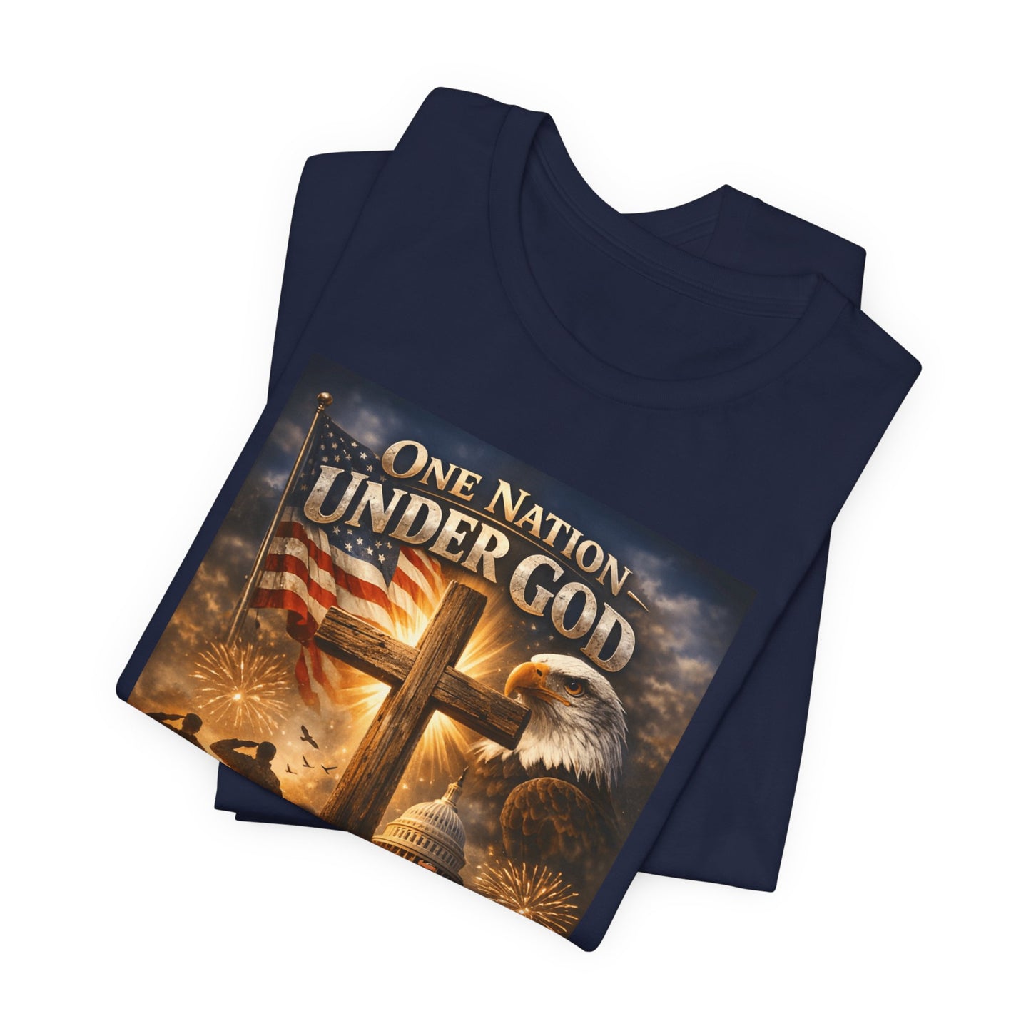 One Nation Under God T-Shirt — 250 Years of Faith Patriotic Christian Tee