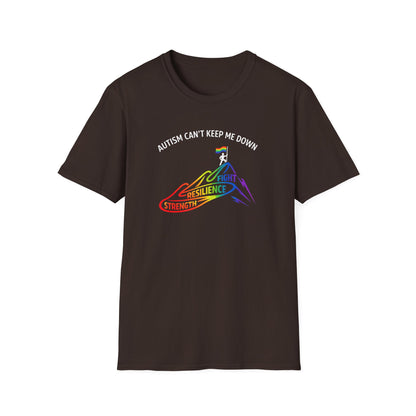 Autism Can't Keep Me Down Fight Resilience Strength T-Shirt