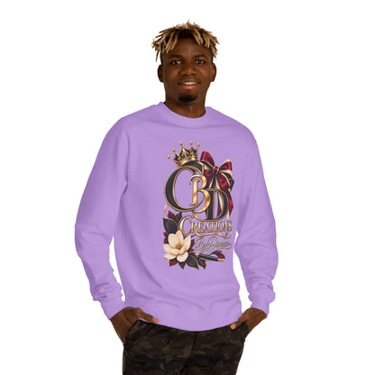 CB Creations Crown Logo Sweatshirt — Floral Ribbon Graphic Crewneck