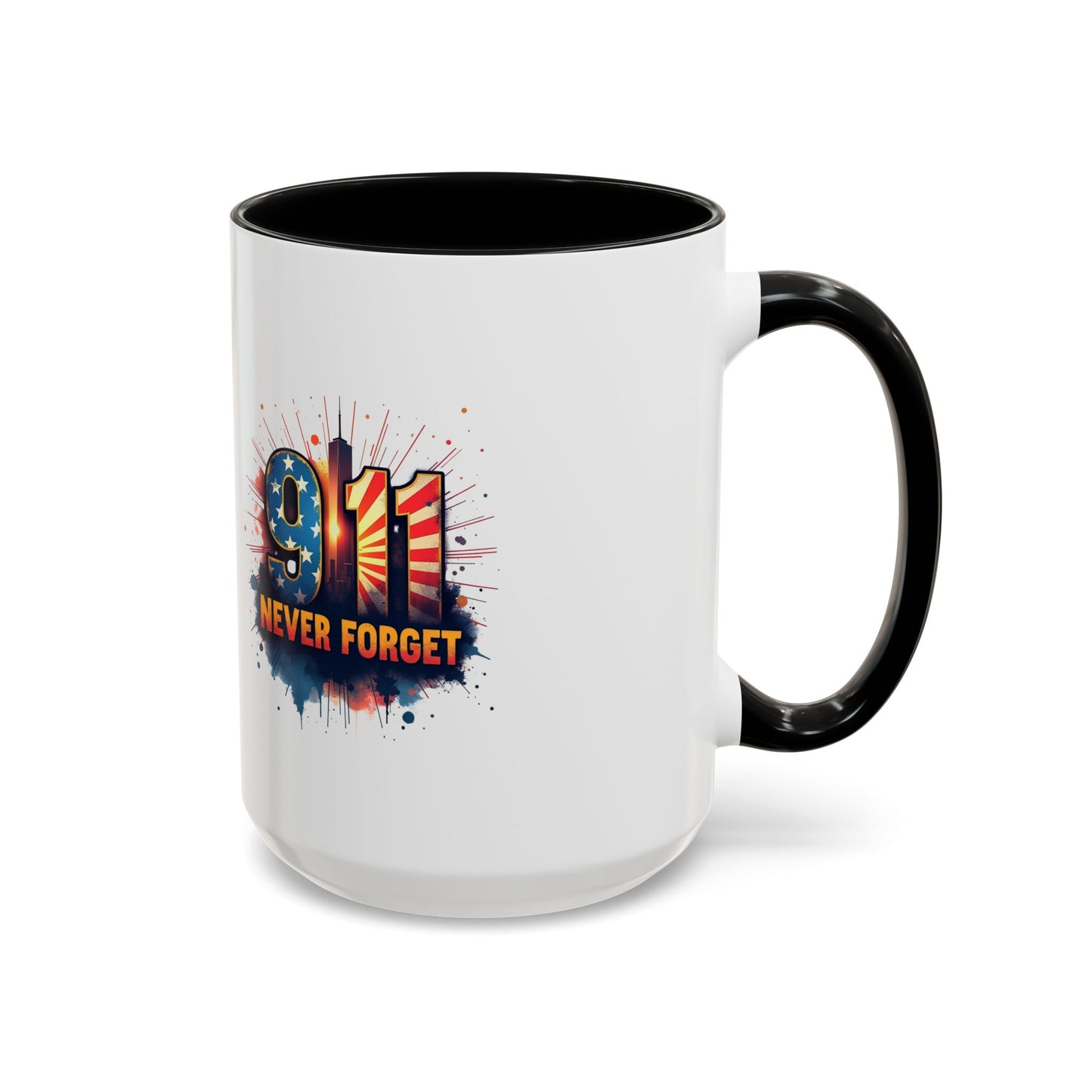 9/11 Never Forget Coffee Mug — Patriotic Memorial Accent Mug