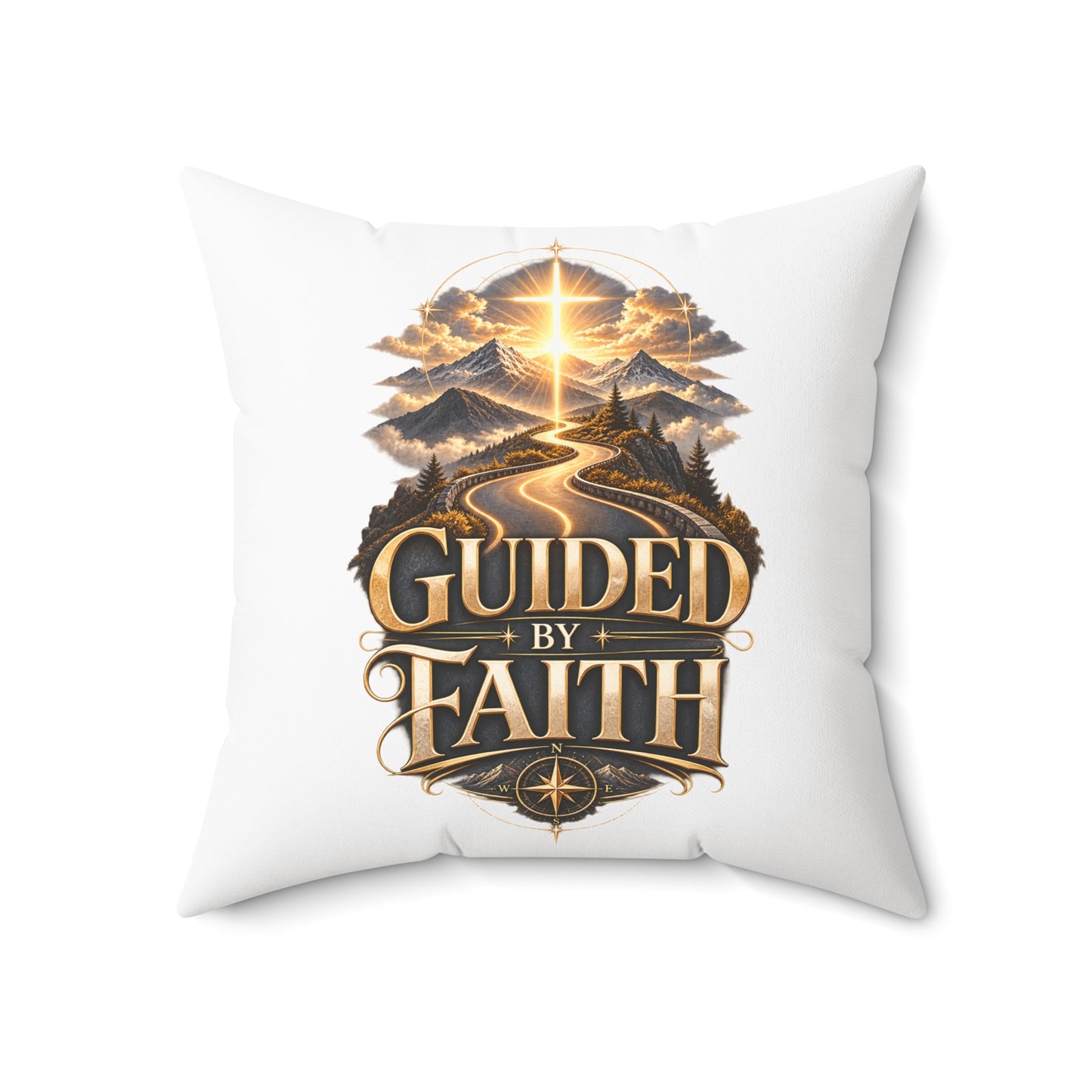 Guided by Faith Decorative Pillow — Christian Inspirational Throw Pillow